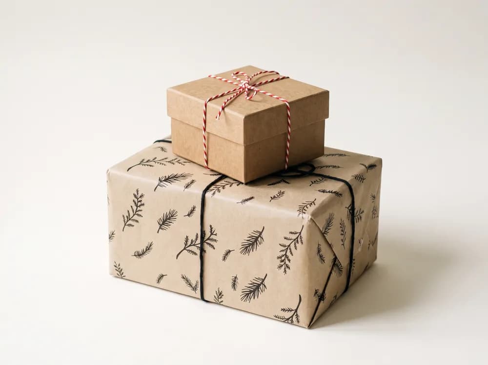 Presentación kraft personalizados con logo — DPR merchandising corporativo