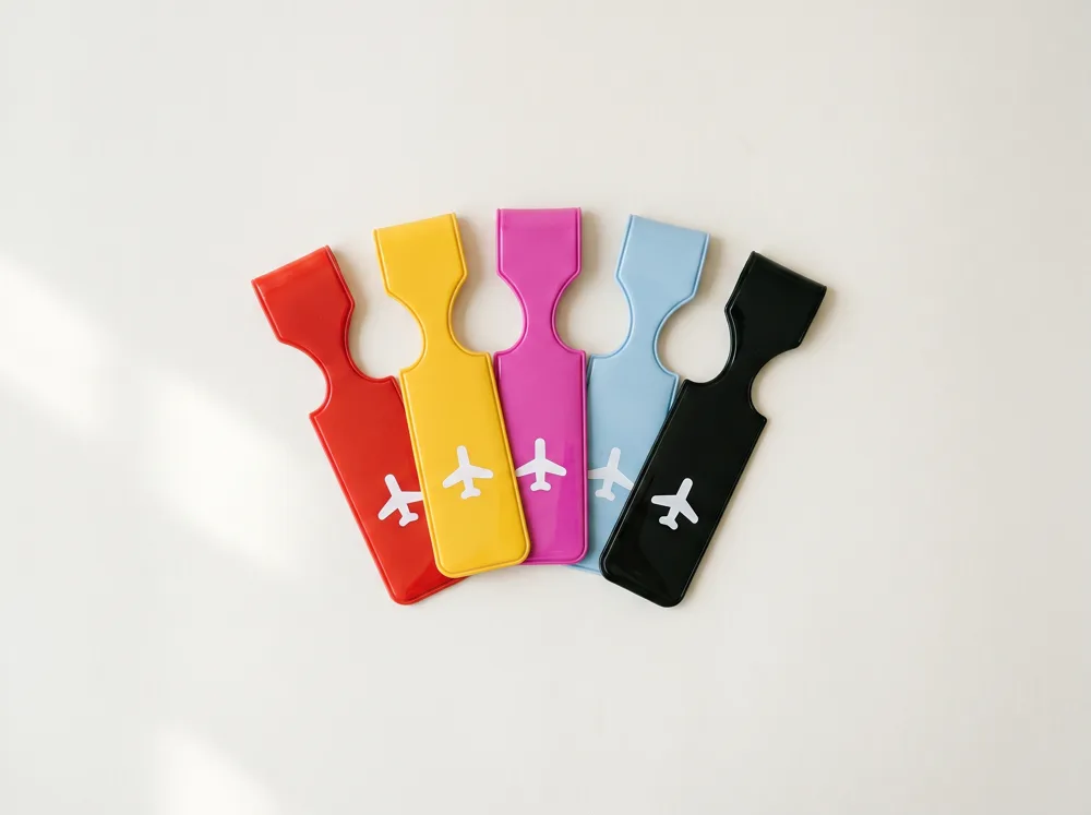 Tags de maleta personalizados con logo — DPR merchandising corporativo